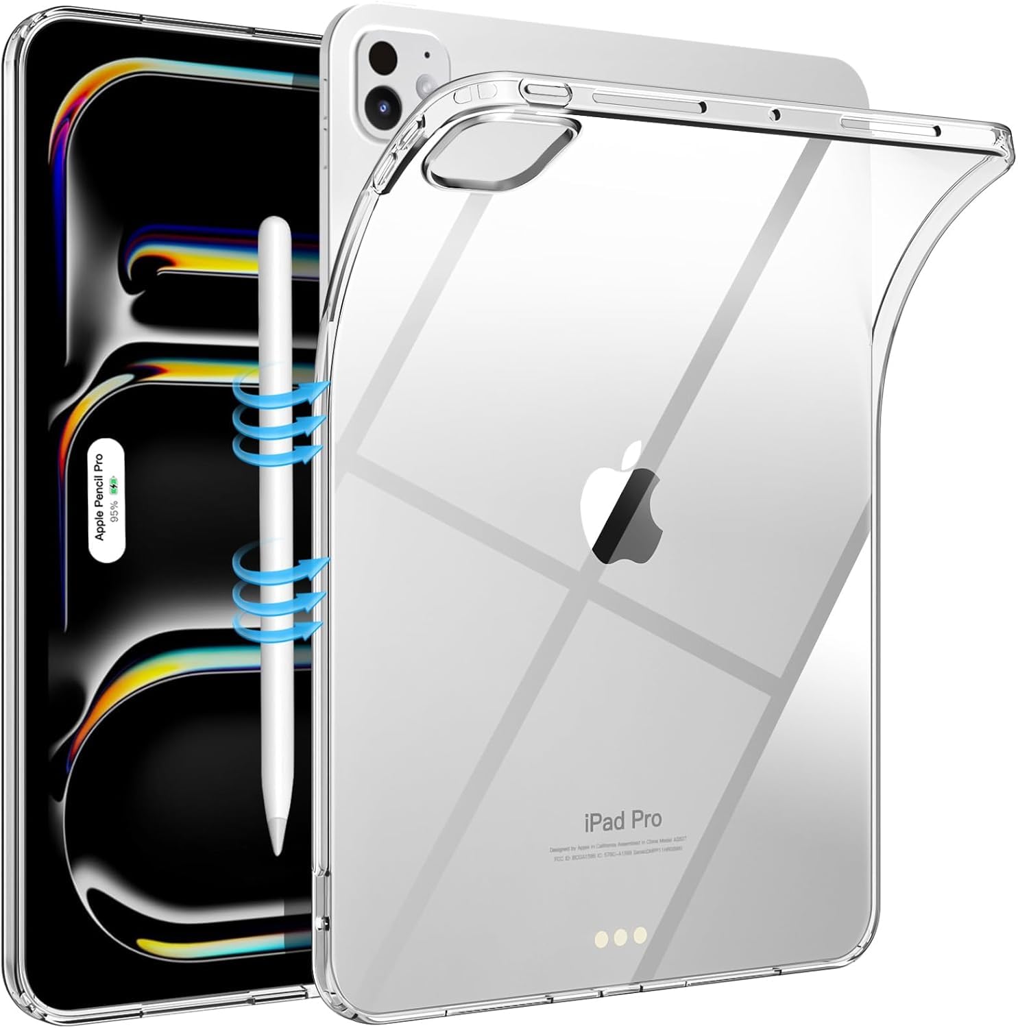 M.G.R.J® Soft TPU Transparent Back Case Cover for Apple iPad Pro